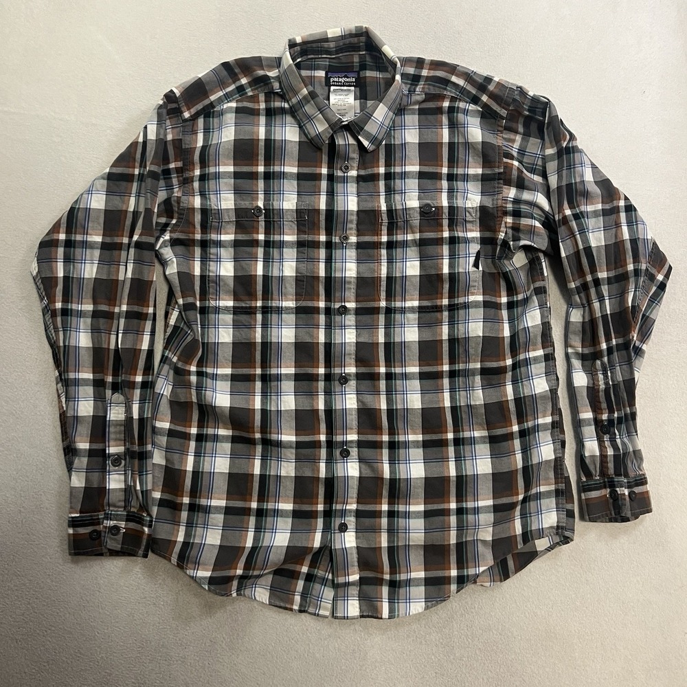Patagonia Organic Cotton Shirt Men's Medium Button Up Long Sleeve Plaid 53837